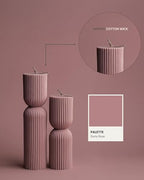 LAWA Hourglass Pillar Candle - Large Beautiful Handmade Soy Wax Candle Elegant Bubble Aesthetic Housewarming Gift Home Room Shelf Decor Idea White Dusty Rose (Set of 2) - color: Dusty Rose