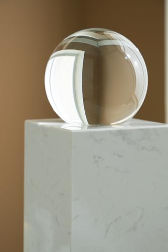 Signature Design by Ashley Sellner Modern 14 in. Crystal and Marble Sculpture, White & Clear - size: 5" W x 5" D x 14.25" H