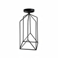 Qianly Iron Art Candle Holder Romantic Atmosphere Nordic Candlestick Minimalist Geometric Metal Candlestick for Candlelight Dinner, Living Room, Black, M