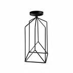 Qianly Iron Art Candle Holder Romantic Atmosphere Nordic Candlestick Minimalist Geometric Metal Candlestick for Candlelight Dinner, Living Room, Black, M