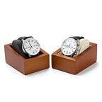 Oirlv Solid Wood Single Watch Display Stand Showcase Jewelry Stand Watch Holder with Pillow(Square Single, Creamy-white) - color: Creamy-white, size: Square Single