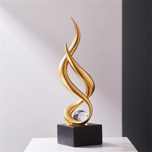 AWNR Abstract Art Deco Decor Statues for Home,Shelves,Table,Living Room, Dining Room,Modern Sculpture Decoraciones of Homes for Sale (Gold C) - color: Gold C