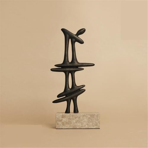 Statue Decorations Retro Light Luxury Marble Abstract Geometric Sculpture Ornaments Living Room Wine Cabinet Art Decoration Home Decor Object