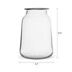 Elements Glass Milk Bottle Vase, for Use with Dried or Faux Flowers and Greenery, 4.2x4.2x4.72 Inch, Clear - size: 9.5 Inch