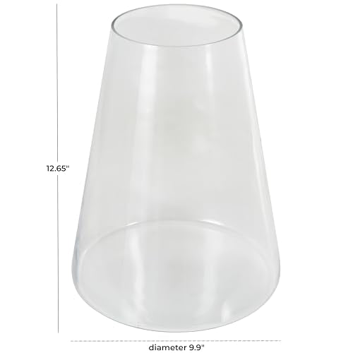 Deco 79 Glass Decorative Vase Cone Shaped Centerpiece Vase, Flower Vase for Home Decoration 10" x 10" x 13", Clear - size: 10" x 10" x 13"