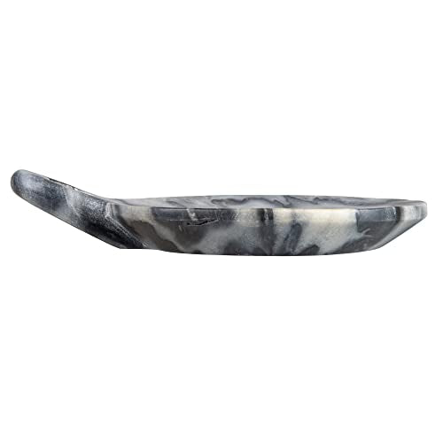 Hand-Carved Marble Dish with Handle, Grey - color: Gray, size: 7.5" x 6"