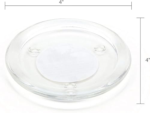 Hosley's Set of 24 Clear Glass Pillar Plates - 4 Inch Diameter. Ideal Gift for Weddings, Parties, Spa, Pillar Candle, Votive Candle Garden. Or as a Pedestal W1 - size: 24 Count