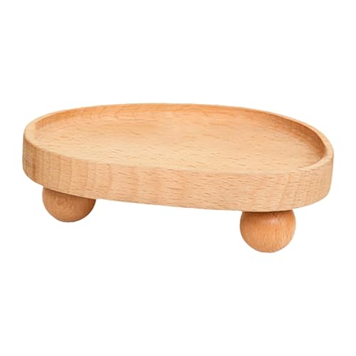 Vaveren Wooden Riser Tray Jewelry Display Dish Soap Holder Pedestal Stand for Fireplace Kitchen Counter Candle Holder Vanity Birthday - color: Irregular（6.30inx4.92inx1.97in）
