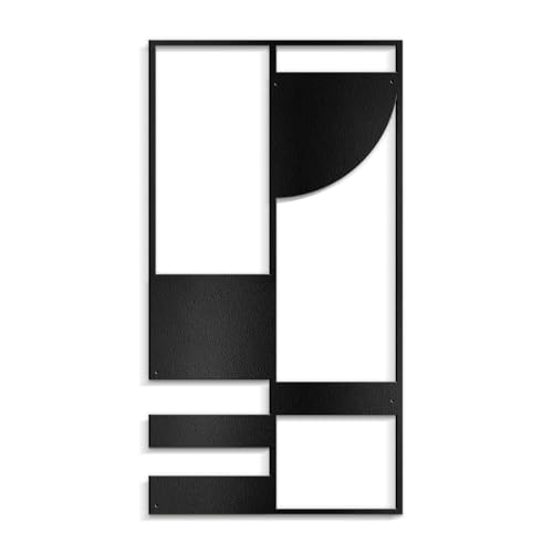 SIGNLEADER Metal Wall Decor Picasso Geometric Minimalist Modern Luxury Wall Sculpture Hangings 3D Statue Home Decoration for Living Room, Bedroom, Bathroom, Kitchen, Fireplace, Office - 18" Black - color: Gry22-2405-m22, size: 18" Black