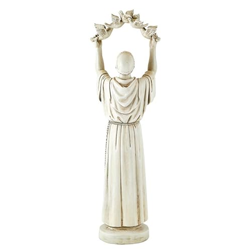 Avalon Gallery Outdoor Sculptures Saint Francis of Assisi Inspirational Stone Resin Garden Statue, 25.5-Inch, with Dove - color: Stone