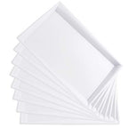 I00000 8 Pack White Plastic Serving Tray, 15" x 10" Rectangle Food Trays, Disposable Serving Platter for Parties, Internal Inclined Design Perfect for Weddings and Party - color: White