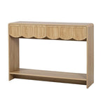 ORRD Console Table with Drawers, Mid-Century 43 Inches Narrow Entryway Table with Open Storage Shelves, Hallway Accent Tables Behind Couch Tables for Living Room - Natural - color: Natural