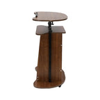 Lectern Podium Stand, Mobile Height Adjustable Church Classroom Lecture Portable Presentation Concert Podium with 4 Universal Wheels Adjustable Angle 0-90° Standing Laptop Cart - color: Brown(23.62w*14.57hin)