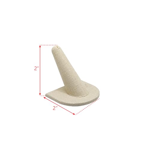 MOOCA 6 Pcs Set Beige Linen Finger Ring Display, Ring Holder Display, Jewelry Storage Jewelry Stands for Shows, 2" W x 2" H - color: Beige Linen