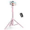 SENSYNE 72" Phone Tripod & Selfie Stick, Extendable Cell Phone Tripod Stand with Wireless Remote and Phone Holder, Compatible with iPhone Android Phone, Camera, Pink - color: Pink, size: 72-inch