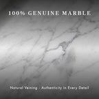 Bey-Berk Atticus Marble Bath Tray (White), 14.25" x 3.75" x 4", Genuine Stone Vanity Organizer - color: White