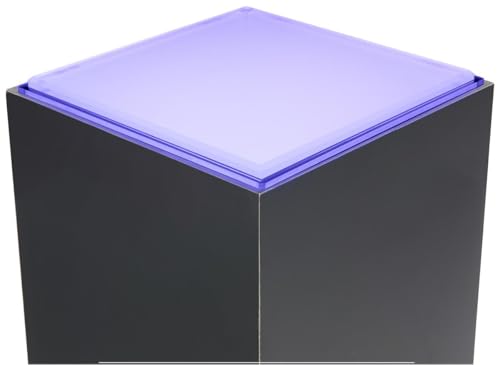 Displays2go Pedestal Display Case with Ambient LED Lighting and Clear Acrylic Top (PEDLEDBK2)