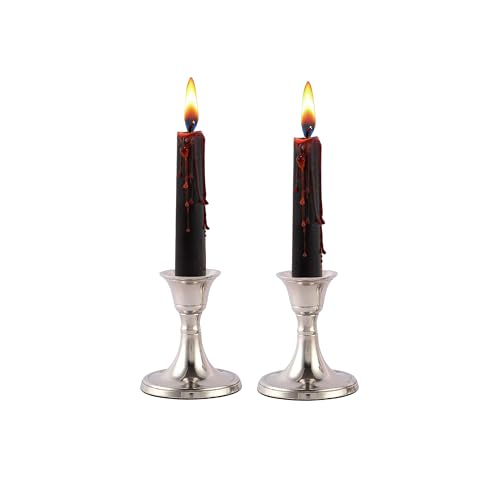 Rely+ Silver Candle Holder Set of 2 - Decorative Taper Candle Stick Candle Holder Candlestick Holders for Taper Candles Home Decor Modern Easter Candle Holders for Dinner, Party - color: Silver