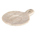 Creative Co-Op Hand-Carved Marble Dish with Handle, Beige - color: Beige, size: 5" x 4"