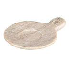 Creative Co-Op Hand-Carved Marble Dish with Handle, Beige - color: Beige, size: 5" x 4"