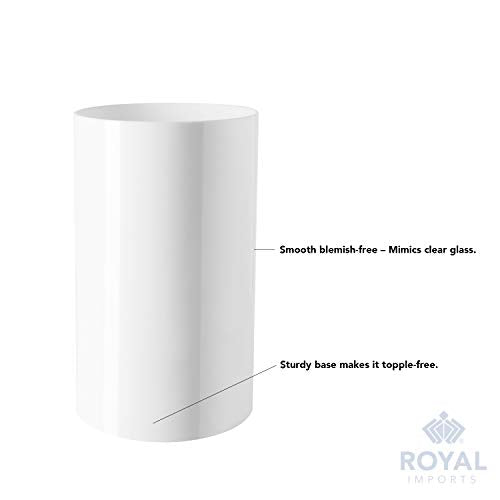 Royal Imports Flower Acrylic Vases Cylinders - Decorative Centerpiece Display for Home or Wedding - Non Breakable Plastic, 5X8 - White - size: 5"x8"