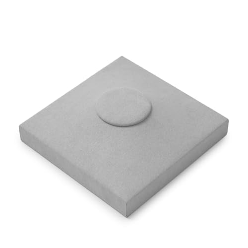 Microfiber Jewelry Display Tray Necklace Display Stand Necklace Holder(Gray) - size: 5.52" x 5.49" x 0.78"