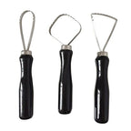 3pcs Sculpture Scraper Knife Carved Sludge Shaper Ceramic Pottery Clay Trimming Big Loop Tools Set