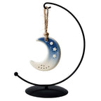 YY YEARCHY Large Ornament Display Stand for Hanging Glass Globe Ball Air Plant Flower Holder Metal Round Decorative (1, Black, 10.2"x5") - size: 10.2"x5"