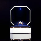 Luxury Ring Box, Square Velvet Wedding Ring Case Jewelry Gift Box with LED Light for Proposal Engagement Wedding, White - color: White, size: Ring Box