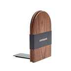 Pandapark Wood Bookends,Non-Skid Bookend for Shelves,Heavy Duty Bookends,Book Stand for Books/CDs,1 Pair - color: Black Walnut-b Plus