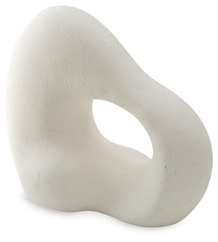 Signature Design by Ashley Arthrow Modern 11 in. Ceramic Abstract Sculpture, White - size: 13" W x 6" D x 11.25" H