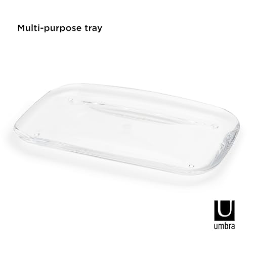 Umbra Droplet Tray Jewelry Display/Holder, Bathroom Accessory/Amenity Holder – Clear Acrylic, Looks Like Glass - size: 9.8" x 5.9" x 0.8"