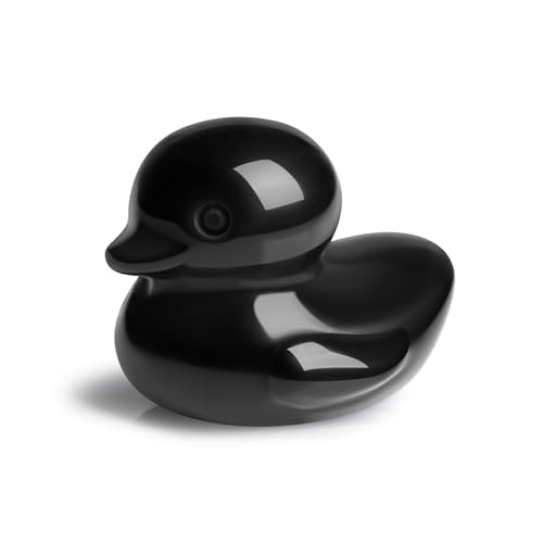 QINJIEJIE Black Obsidian Duck Decor Funny Ducks Crystals Figurine Healing Crystal Cute Animal Statue Decor Duck Gifts Black Desk Office Lucky Decoration Gifts for Him Stocking Stuffers - color: Black Obsidian