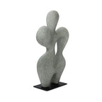 Elio Sculpture, Rectangular, Ecomix, Slim Metal Base, Freeform Modernist Figure, Charcoal Grey