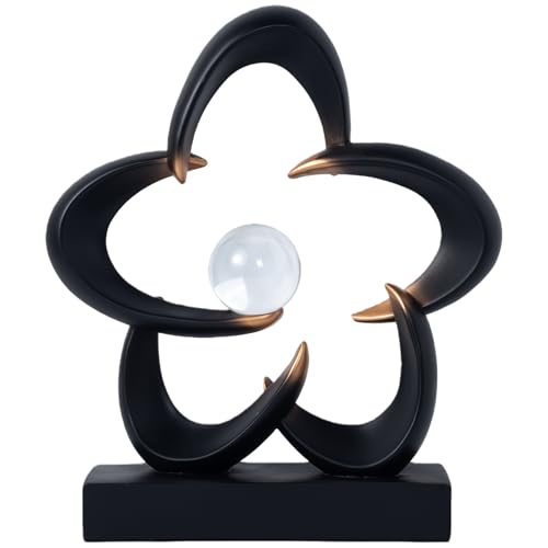 HODESumPure Abstract Art Sculpture Decorative Objects Home Decor Accents for Living Room tv Cabinet, Side Table, Bookshelf, Coffee Table, Dining Table Center Decor Items (Black) - color: Black
