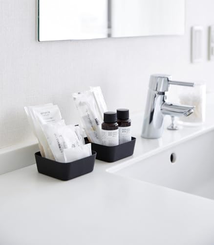 Yamazaki Home Tower Space Saving Vanity Tray - 3.5" X 3.5" - Steel - color: Black, size: 3.5" x 3.5" x 1.6"