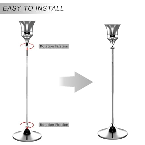 Candlestick Holders Silver, 12 Packs Taper Candle Holder for Candlesticks, Candle Sticks Holder Decor for Home Decor - color: Silver