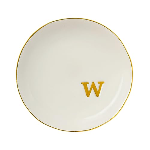 Ceramic Ring Holder for Jewelry, Jewelry Tray, Ring Dish, Aesthetic Room Decor, Engagement Gifts Bride Gifts Wedding Gifts for Women, White, 4.75"(W) - color: W