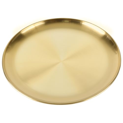 SHEUTSAN Round Serving Tray, 12 Inch, Gold, Set of 10
