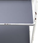 Creative Co-Op Heavily Distressed 3-Tier Metal Tray with White Frame & Rim, Grey - color: Grey