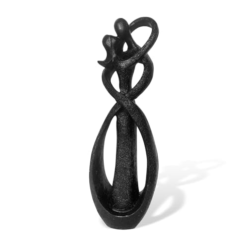 Resin Couple Modern Sculptures Home Decor Romantic Gift for Weddings Valentine's Day and Anniversaries Decoration Figurine for Girlfriend, Bridal Shower, Engagement - color: Little Black