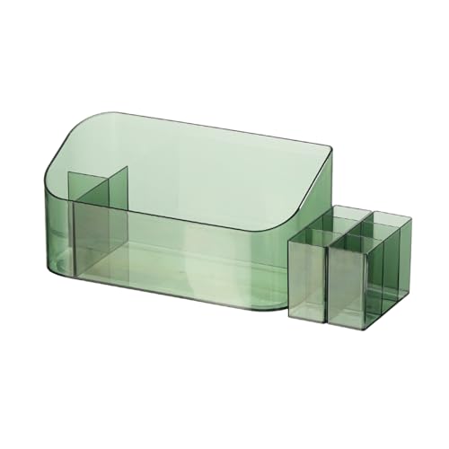 SUNFICON Makeup Tray Holder Organizer Cosmetic Display Case Tabletop Desktop Vanity Countertop Bathroom Wall Cabinet Medicine Storage Box 9 Dividers 2 Removable for Womens Ladies Girls Crystal Green - color: Green