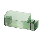 SUNFICON Makeup Tray Holder Organizer Cosmetic Display Case Tabletop Desktop Vanity Countertop Bathroom Wall Cabinet Medicine Storage Box 9 Dividers 2 Removable for Womens Ladies Girls Crystal Green - color: Green