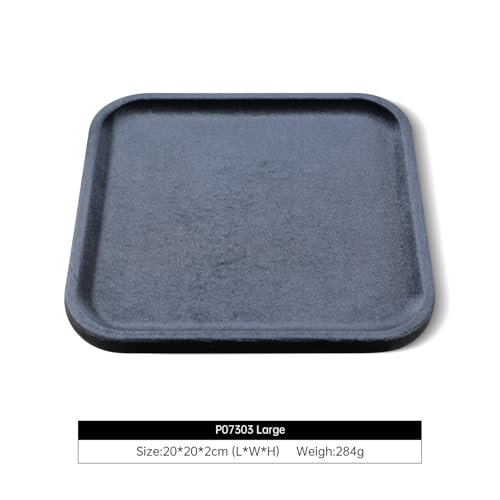 Resilient Velvet Jewelry Display Tray for Ring Earrings Bracelet Necklace, Flat Jewellery Dish for Showcase Store Retail Counter Exhibition Photography Livestream (Slate Gray, Large) - color: Slate Gray, size: Large