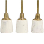 Deco 79 Aluminum Slim Candle Holder with White Marble Base, Set of 3 15, 13, 11" H, Gold