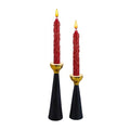 Rely+ Black & Gold Taper Candle Holders Set of 2 – Modern Metal Candlestick Holders for Dining Table Centerpiece, Home Décor, Wedding & Party Decorations