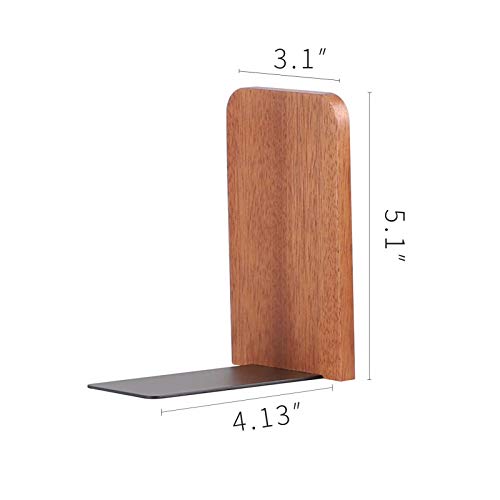 Muso Wood Book Ends for Shelves, Non-Slip Bookends, Heavy Duty Wooden Bookend Support for Books and Movies (Sapele 1 Pair) - color: Sapele-1 Pairs