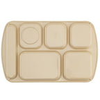 G.E.T. 6 Compartment School Cafeteria Tray, Right Handed, 10" x 15", Tan (4 Pack) - color: Tan, size: 10" x 15", style: 4 Pack Right Handed Trays