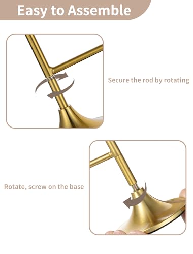 NUPTIO Candlestick Holders for Taper Candles: Gold Candelabra for Candle Sticks - Brass Long Candleholders for Christmas Birthday Party Fireplace Table Centerpiece - color: Brass, size: 1 pc