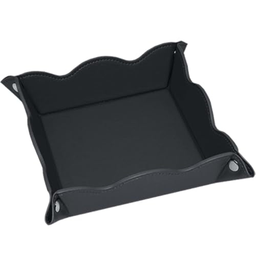 Valet Tray for Men Women - PU Leather Travel Catchall Tray Organizer - Desk Bedside Nightstand Storage Box for Jewelry Key Phone Remote Controller Wallet Watch Glasses Coin Readers -Black - color: Black